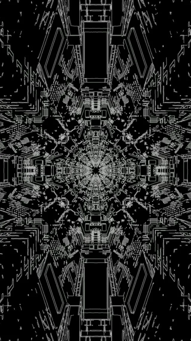 Neon Tunnel Fractal Kaleidoscoop VjLoops 9:16 Reels 60fps Schermbeveiliging