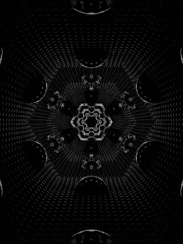 Neon Tunel Tamni Heksagon Kaleidoskop 3:4 iPad Portrait 60fps Screensaver Vj Loop