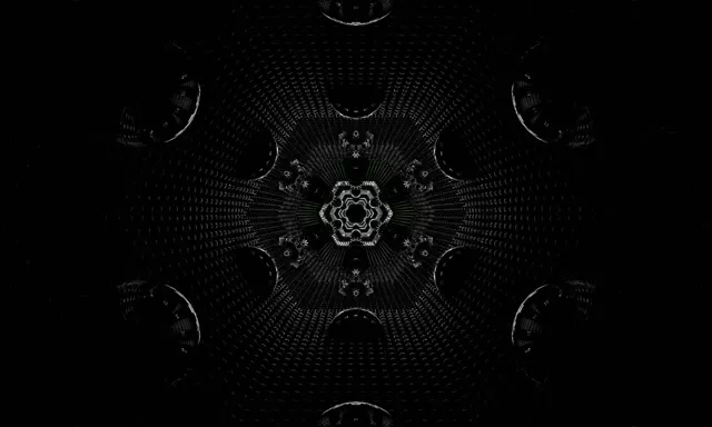 Neontunnel Mørk Fraktal Kaleidoskop 5:3 bred 60fps Skjermsparer VJ Loop