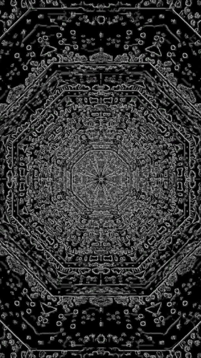 Tmavý Osmiúhelník Neon Tunel Spořič obrazovky 60fps 9:16 Reels VJ Loop PC