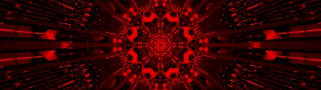 Rdeč Neon Tunel Kaleidoskop Zvezda 32:9 Super Ultraširok 60fps Ohranjevalnik Zaslona VJLoops