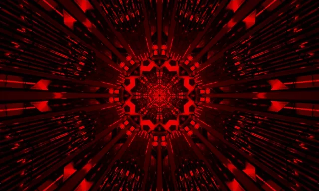 लाल भग्न कैलीडोस्कोप Neon सुरंग Vj Loop 5:3 वाइड 60fps स्क्रीनसेवर