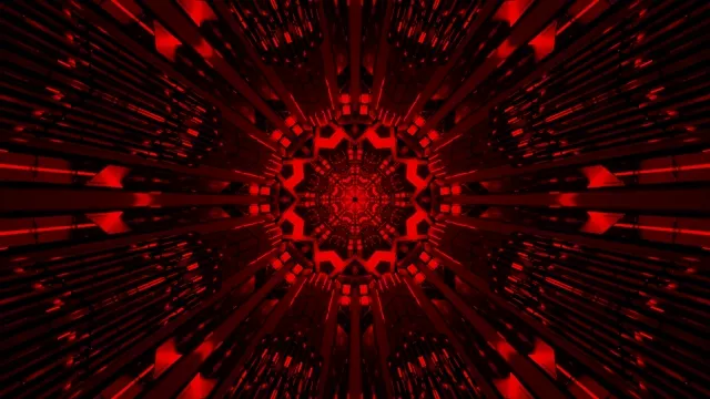 نفق نيون أحمر داكن فراكتال 4K UHD 60fps شاشة توقف VJ كليب