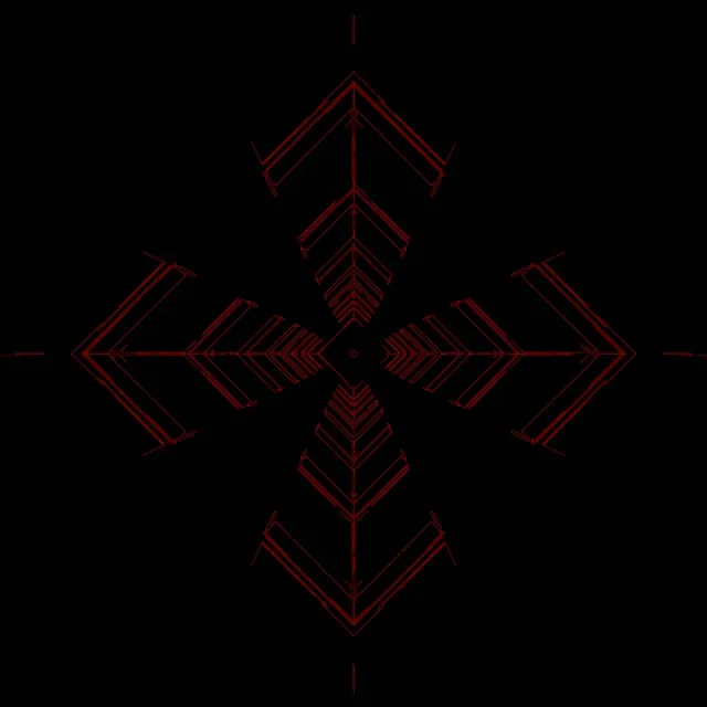 VJ loop Neon Tunnel Röd Geometrisk Pil Kors 1:1 Kvadrat 60fps Skärmsläckare