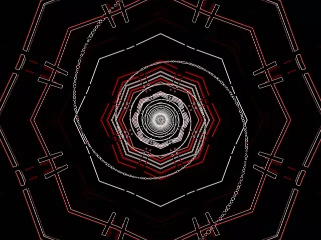 Neon Tunnel Rød Oktagon Virvel Skjermsparer 4:3 Classic 60fps Vj Loop