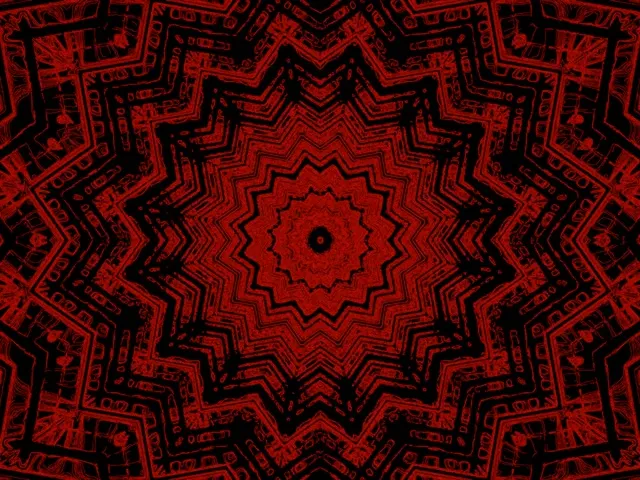 Vj loop نفق النيون أحمر نجم كاليدوسكوب 4:3 كلاسيكي 60fps شاشة توقف