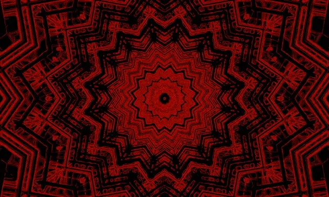 Rooi Fraktaal Kaleidoskoop Neon Tonnel VjLoops 5:3 Wyd 60fps Skermsaver