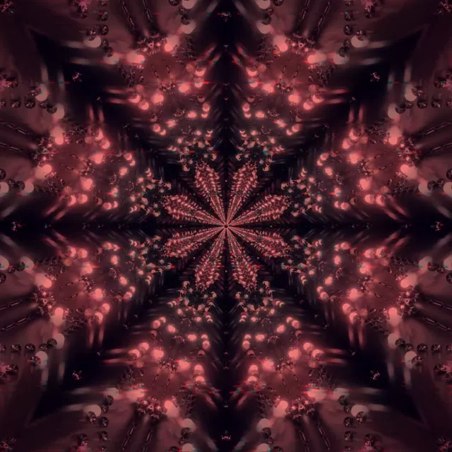 Vj loop Neon Tunnel Mørk Kaleidoskop Burst 1:1 Kvadrat 60fps Pauseskærm