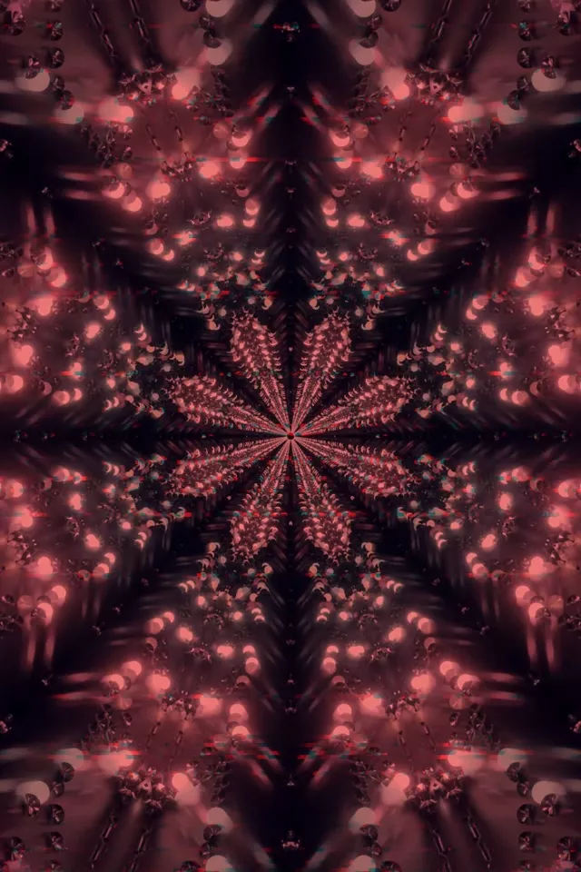 ნეონის გვირაბი ფრაქტალური კალეიდოსკოპი ყვავილი VJ Loop 2:3 Photo Portrait 60fps Screensaver