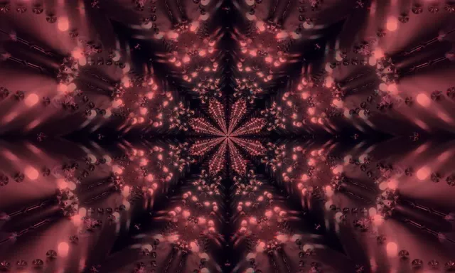 VJ Loop Terowong Neon Kaleidoskop Bunga Gelap 5:3 Lebar 60fps Screensaver