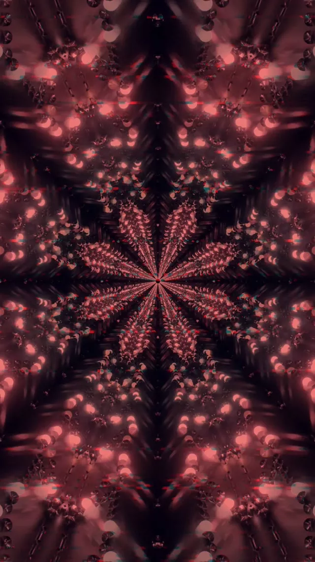 Tunel Neon Fraktal Kaleidoskop Shpërthim VJ Loop 9:16 Reels 60fps Screensaver