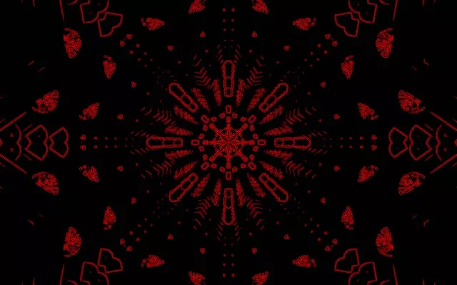 红色分形万花筒霓虹隧道 VJ Loop 16:10 MacBook 60fps 屏幕保护程序