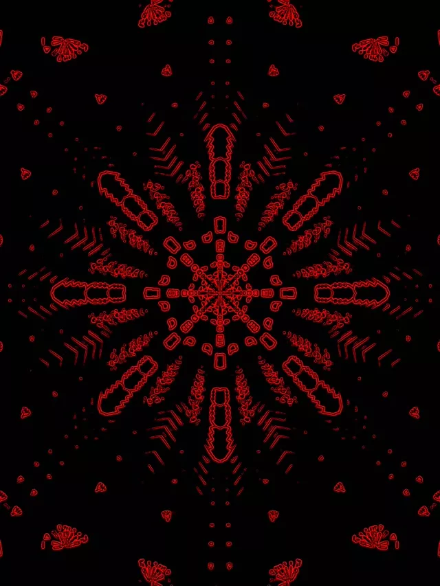 紅碎形萬花筒霓虹隧道 VJ Loop 3:4 iPad 直式 60fps 螢幕保護程式