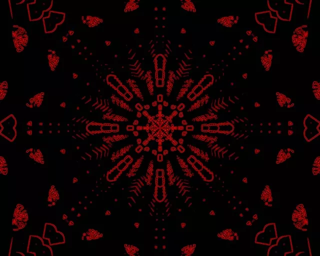 Terowongan Neon Merah Kaleidoskop Fraktal 5:4 industrial 60fps Screensaver VJ loop