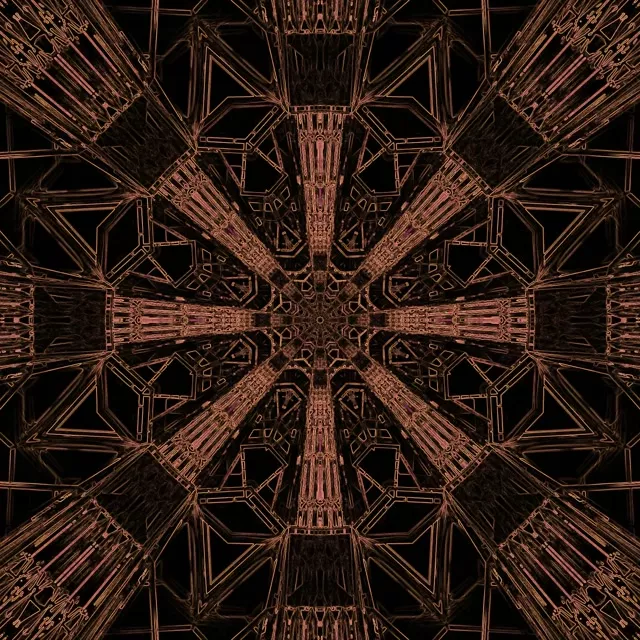 Neon Tunnel Fractale Caleidoscoop Uitbarsting VJ Loop 1:1 Vierkant 60fps Schermbeveiliging