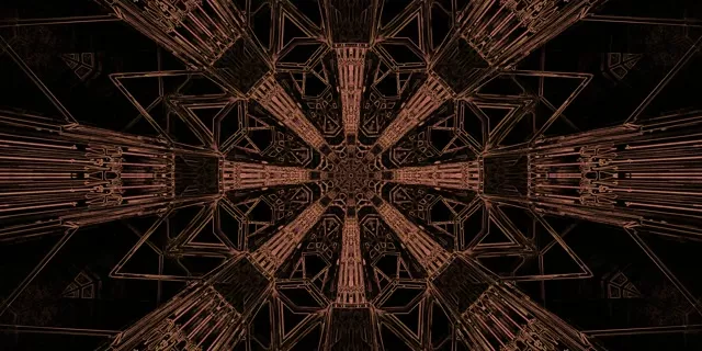 Tunnel Néon Croix Fractal Cuivre 2:1 Univisium 60fps Économiseur d'écran VJ Loop