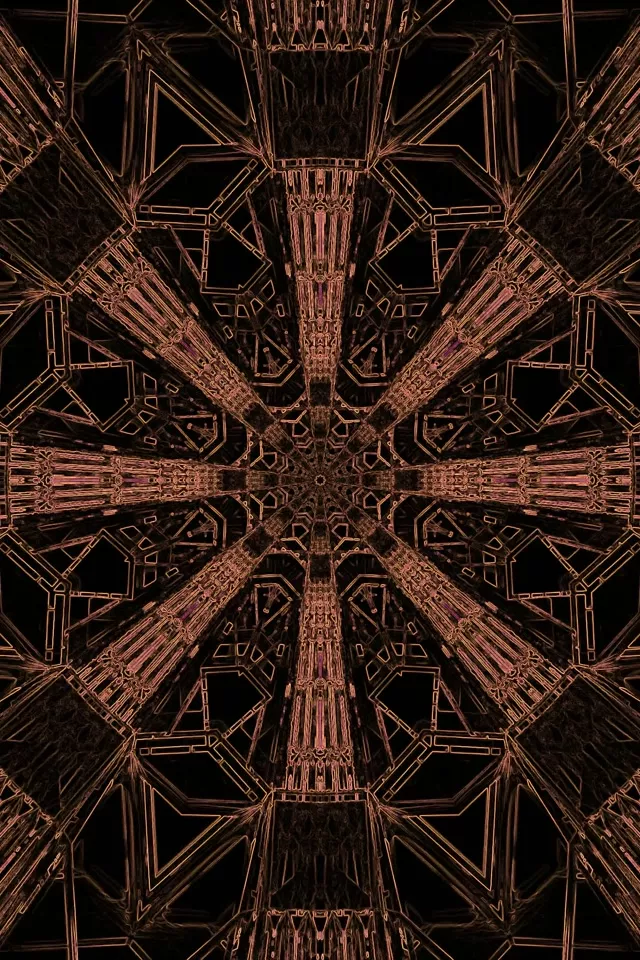 Neon Tunnel Fractal Cross Kaleidoscope 2:3 Photo Portrait 60fps Screensaver Vj Loop