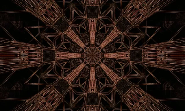 Túnel de Neón Kaleidoscopio Fractal Ráfaga VJ Loop 5:3 Ancho 60fps Protector de Pantalla
