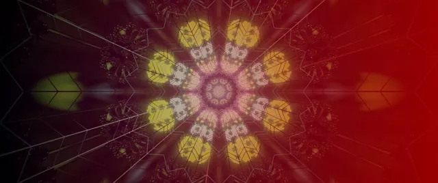 Tunel Neon Shpërthim Kaleidoskop Fraktal i Kuq VJ Loop 2.39:1 Cinemascope 60fps Screensaver