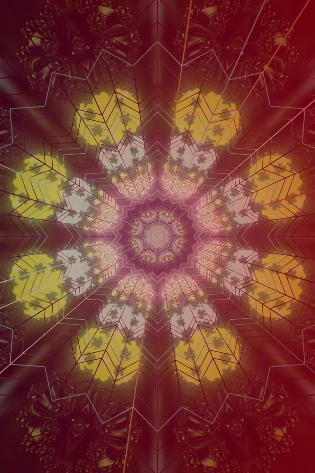 Neon Tonnel Rooi Ster Kaleidoskoop VJ Loop 2:3 Foto Portret 60fps Skermbewaarder