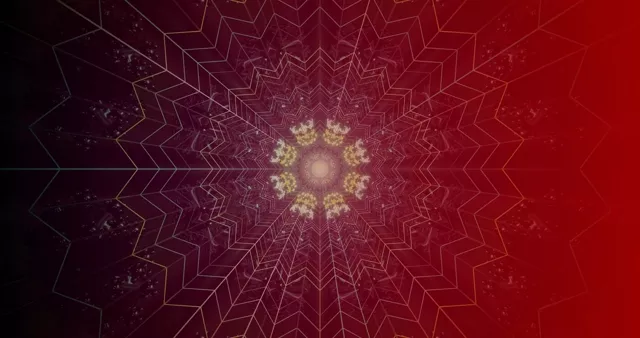 Dark Red Star Fractal Neon Tunnel 4K UHD 60fps Screensaver Motion background