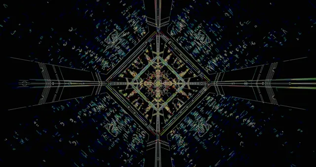 Dark Tech Tunnel VJ Loop | 4K 60fps Screensaver | Digital Matrix Geometry