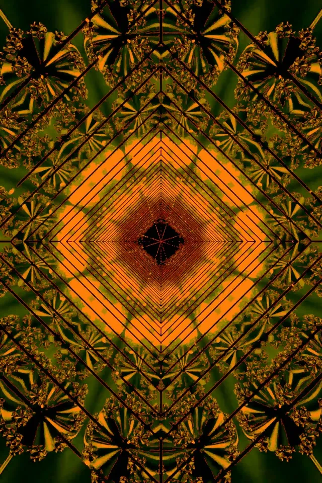 Neon Tunnel Oransje Diamant Vortex VJLoops 2:3 Foto Portrett 60fps Skjermsparer