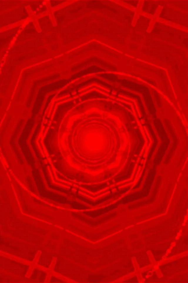 Rød Neontunnel Roterende Oktagon Vortex 2:3 Portrett 60fps Skjermsparer VJ Loop