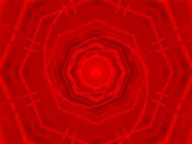 Terowong Neon Vorteks Oktagon Merah VJ Loop 4:3 Klasik 60fps Screensaver
