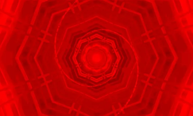 Tunel Neon Roșu Vortex Octagon VJLoops 5:3 Wide 60fps Screensaver