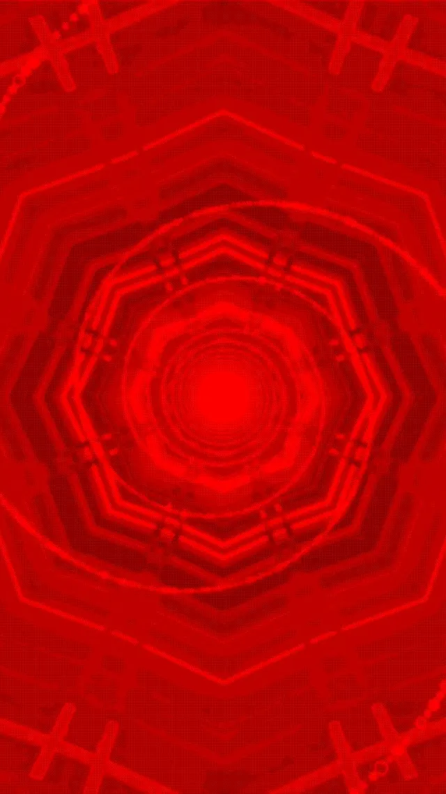 Tunnel Néon Rouge Vortex Octogone Spiralé VjLoops 9:16 Reels 60fps Économiseur d'écran