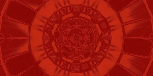 Túnel de Neón Mandala Rojo VJ Loop 2:1 Univisium 60fps Protector de Pantalla