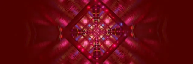 霓虹隧道紅色鑽石萬花筒 VJ 迴圈 3:1 三寬 60fps 螢幕保護程式