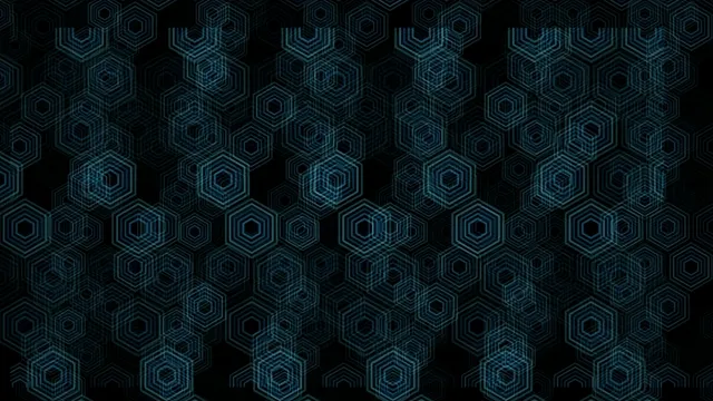 Design with hexagonal patterns on a dark background