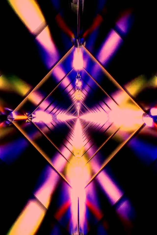 Diamond Tunnel Rays | 2:3 60fps Neon VJ Screensaver