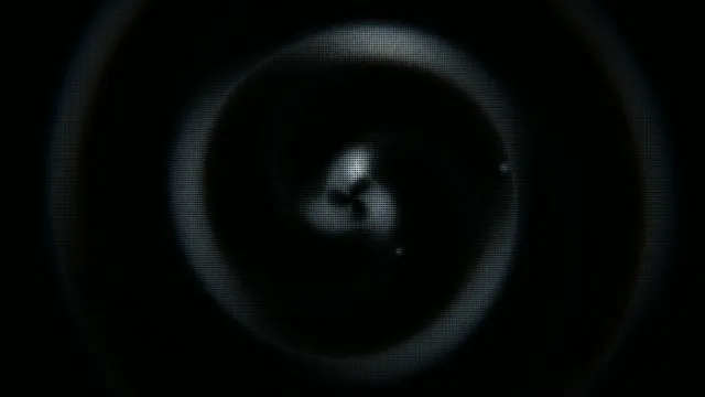 Digital Face Portrait with Glowing Neon Circle Effect