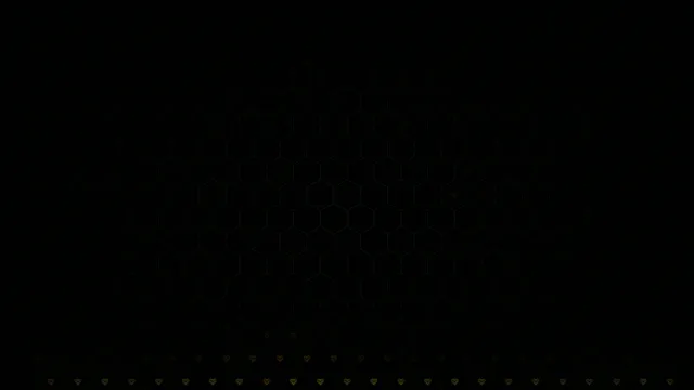 Elegant 4K hexagonal honeycomb pattern with golden heart accents