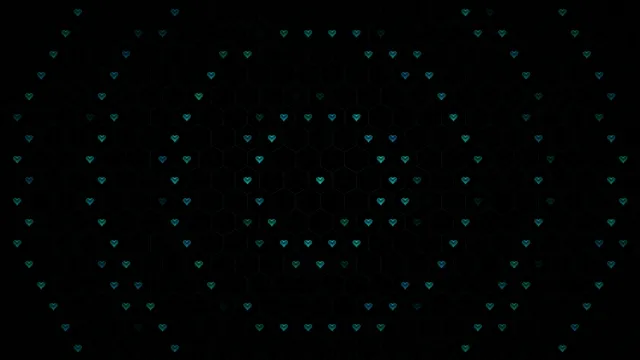 Elegant cyan hearts falling 4K widescreen motion background loop