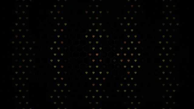 Elegant falling gold hearts 4K looping background for video production