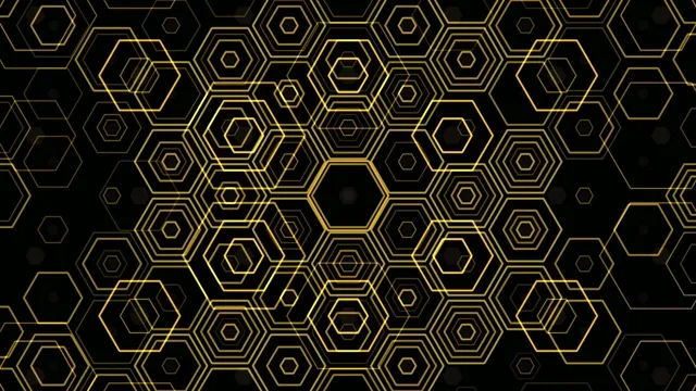 Elegant gold hexagon pattern 4K UHD widescreen motion background
