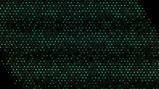 Falling Green Hearts Particle Animation 4K