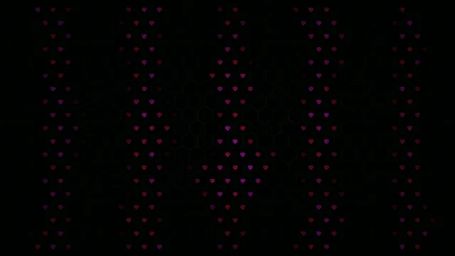 Falling neon hearts 4K animation loop for video backgrounds