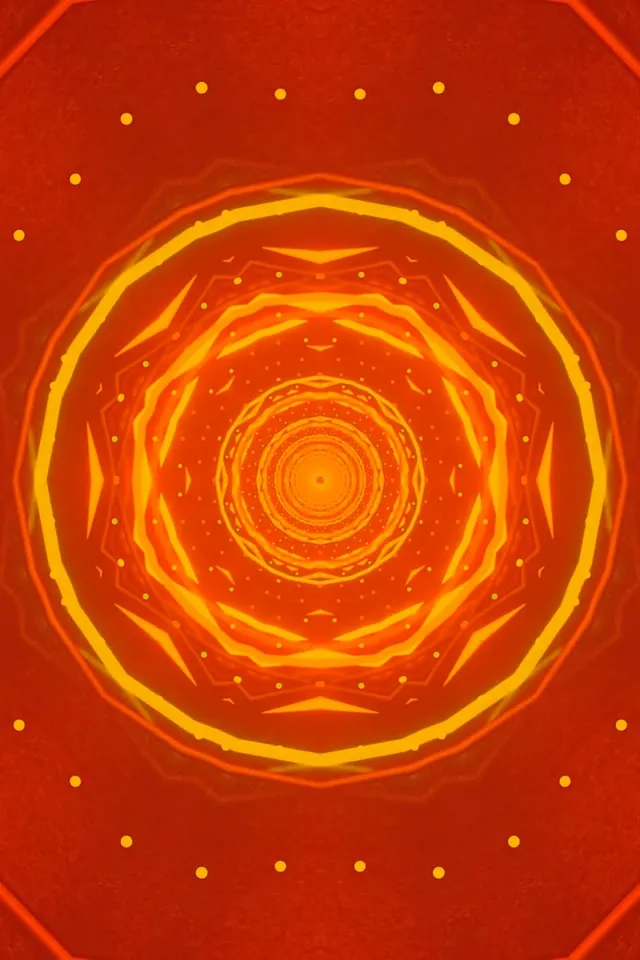 Neon Tunnel Fiery Octagon Vortex Screensaver 2:3 Photo Portrait 60fps Vj Loop