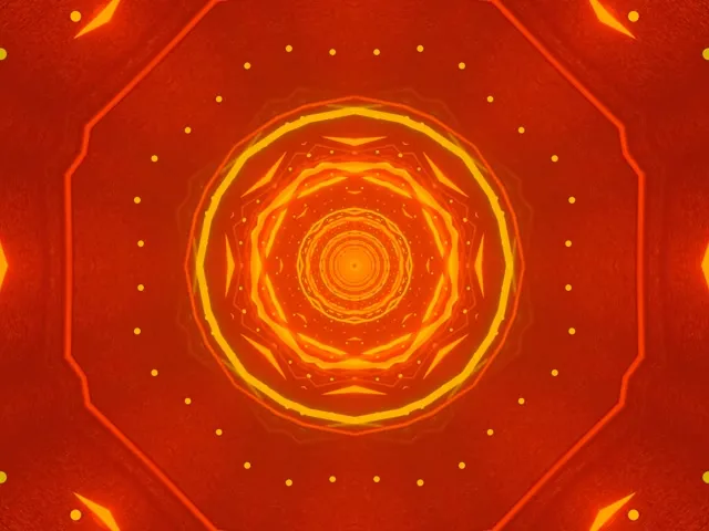 Neon Tunnel Brennende Dekagon Virvel 4:3 Classic 60fps Skjermsparer Vj Loop