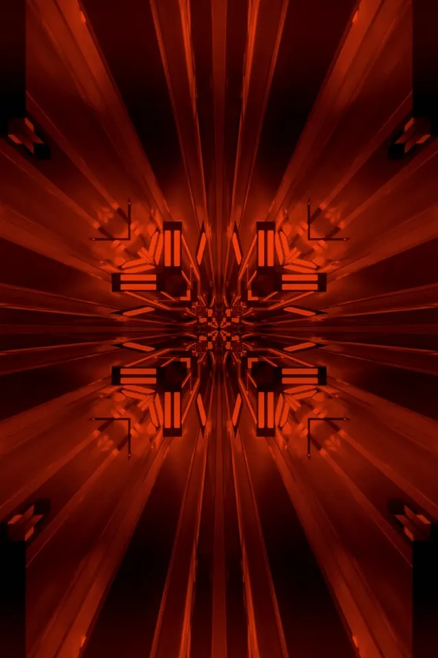 Ffractal Coch Caleidosgop Twnnel Neon Vj Loop 2:3 Photo Portrait 60fps Arbed Sgrin