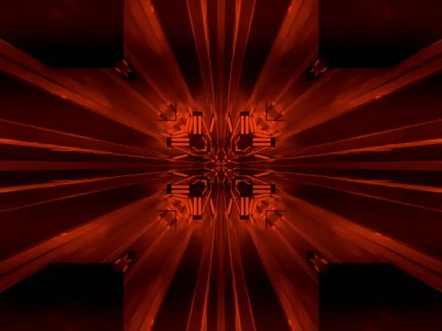 VJ Loop نفق نيون أحمر فراكتال كاليدوسكوب انفجار 4:3 كلاسيكي 60fps شاشة توقف