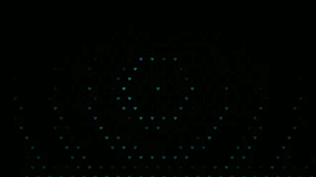 Floating Blue Hearts on Black Background 4K