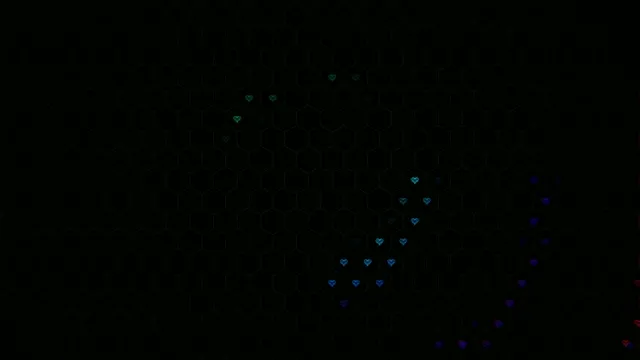 Floating hearts 4K UHD motion background with hexagonal grid pattern