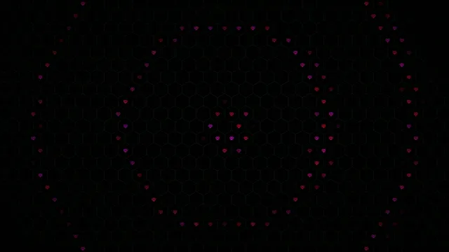 Floating Pink Hearts on Black Background - 4K