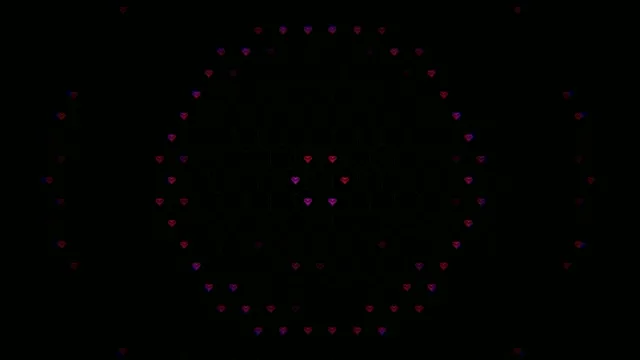 Floating Pink Hearts on Black Background 4K